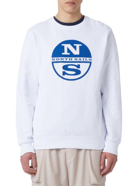 N|S LOGO Sweat col rond en coton blanc - Pulls molletonnés