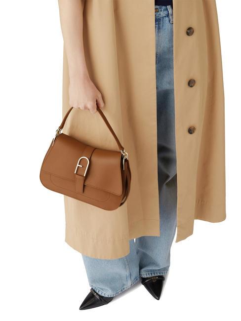 FLOW M Sac à main M en cuir Brandy - Sacs pour Femme