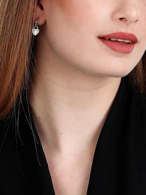 ABBRACCIO Boucles d'oreilles charms coeur avec zircons blanc - Boucles d'oreilles