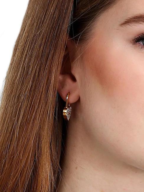 ABBRACCIO Boucles d'oreilles coeur avec zircons or - Boucles d'oreilles