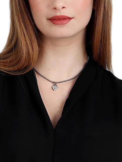 ABBRACCIO Collier à breloques coeur en zircon blanc - Colliers