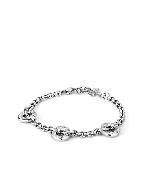 BAGLIORI Bracelet avec 3 charms et zircons ARGENT - Bracelets