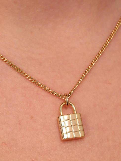 ABBRACCIO Collier avec breloque cadenas or - Colliers