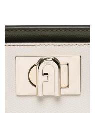 FURLA 1927 Mini sac à main en cuir perle et + noir + sauge c - Sacs pour Femme - 4