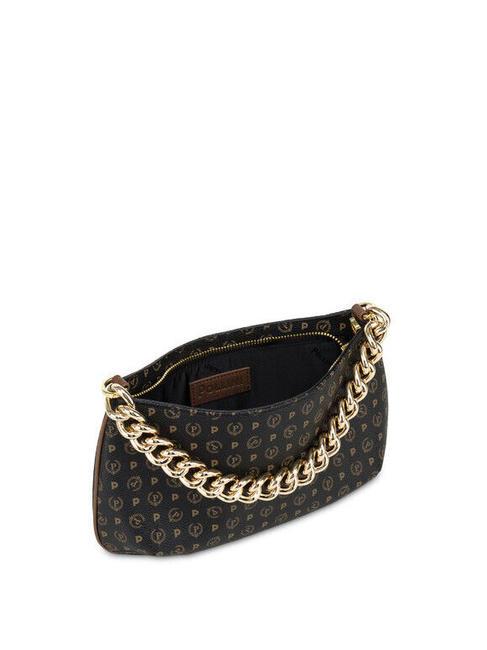 HERITAGE sac porté épaule à anse chaîne brun noir - Sacs pour Femme