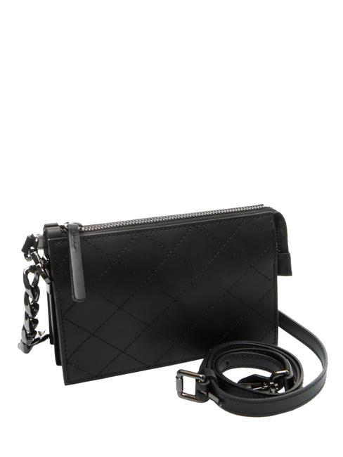 CROSTATA  Mini sac bandouli&egrave;re, en cuir Noir - Sacs pour Femme