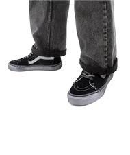 VANS UA SK8-HI Baskets en cuir stress&eacute; noir/blanc - Chaussures unisexe - 5