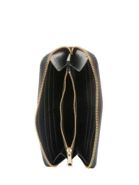FIORDALISO  Portefeuille en cuir zippé noir - Portefeuilles Femme