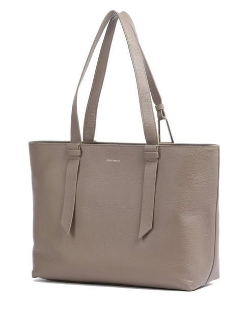 MALORY  Cabas épaule, en cuir taupe chaud - Sacs pour Femme
