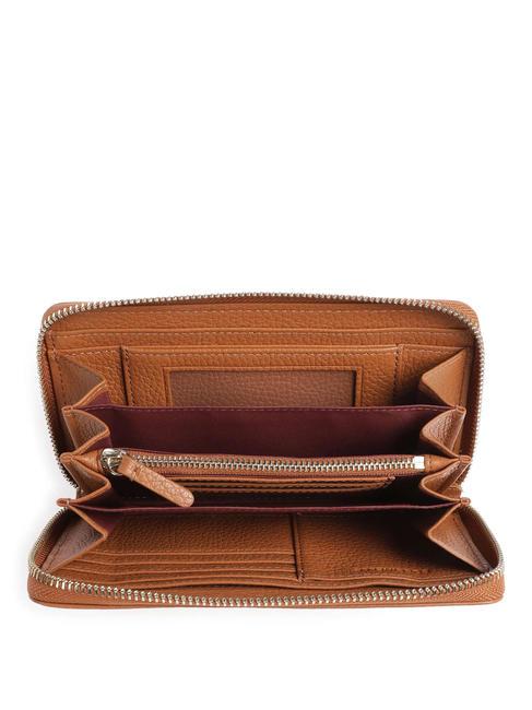 METALLIC SOFT Portefeuille zipp&eacute; en cuir textur&eacute; CUIR - Portefeuilles Femme