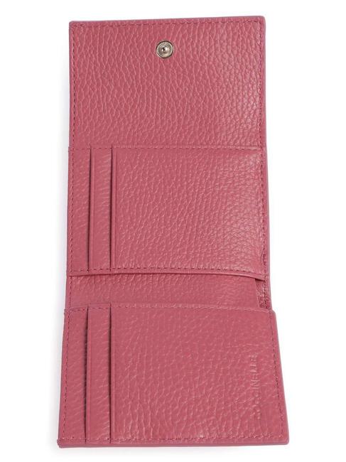 METALLIC SOFT Portefeuille en cuir grain&eacute; bois de rose - Portefeuilles Femme