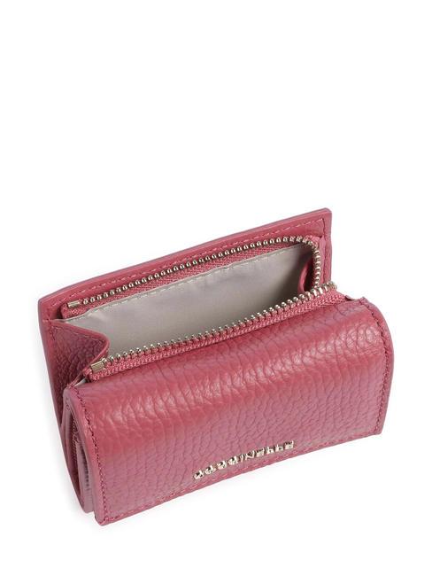 METALLIC SOFT Portefeuille en cuir grain&eacute; bois de rose - Portefeuilles Femme