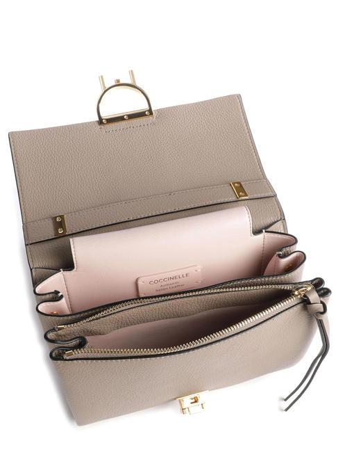 ARLETTIS Sac à main en cuir martelé taupe chaud - Sacs pour Femme