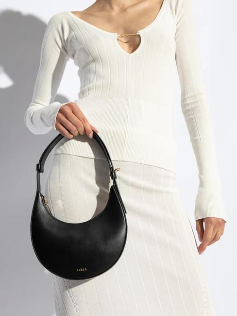 DELIZIA  Mini sac bandoulière, en cuir Noir - Sacs pour Femme