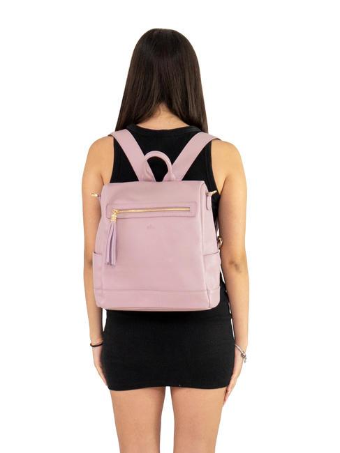 LILLA  Sac &agrave; dos en cuir rose mill&eacute;naire - Sacs pour Femme