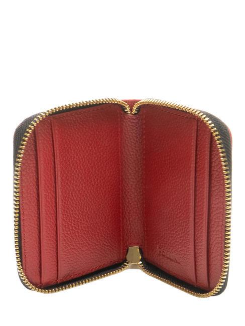 HERITAGE Petit portefeuille zipp&eacute; autour laque noire - Portefeuilles Femme