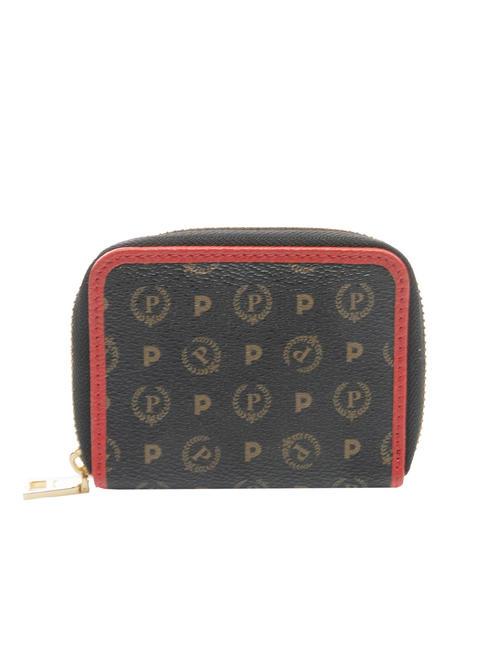 HERITAGE Petit portefeuille zipp&eacute; autour laque noire - Portefeuilles Femme
