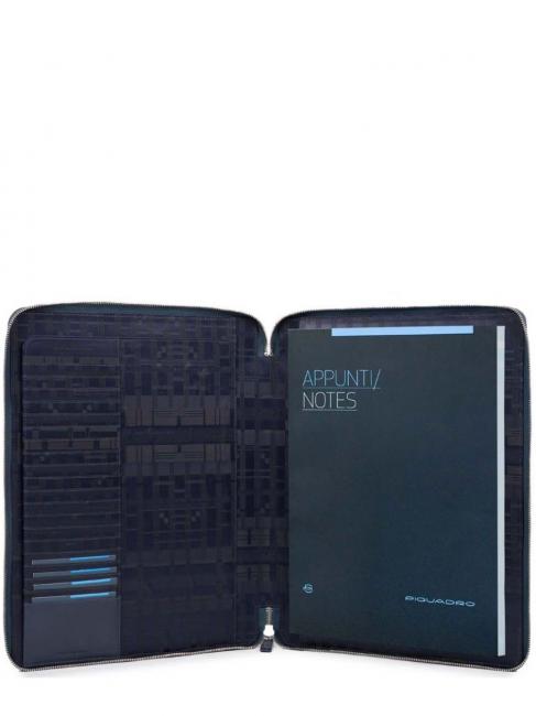 Conf&eacute;rencier Ligne CARY, en cuir bleu - &Eacute;tui pour tablette & Organiseur