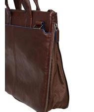 PIQUADRO CAMPIONARIO - BLUE SQUARE SPECIAL Porte-documents pour ordinateur portable 15,6 ", en cuir MORO - Porte Documents Travail - 3