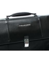 PIQUADRO Porte document LINK 2, sac pour ordinateur portable 13'', extensible Noir - Porte Documents Travail - 3