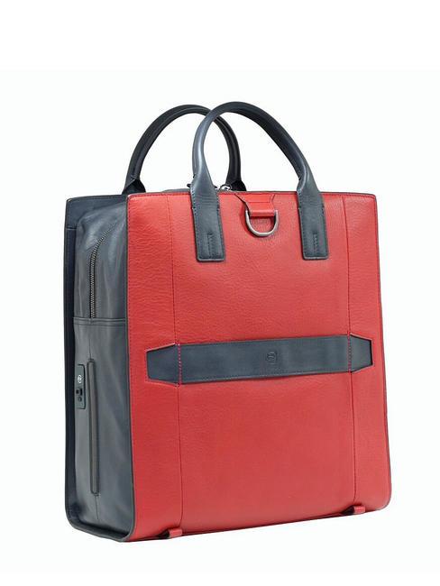 CAMPIONARIO - PRISMA Mallette sac &agrave; dos en cuir, support pc 15" bleu - Porte Documents Travail