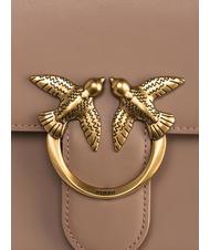 PINKO CLASSIC LOVE BAG Un sac tout simplement biscuit au gingembre-or antique - Sacs pour Femme - 4