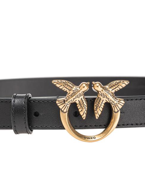 LOVE BERRY Ceinture en cuir noir-or antique - Ceintures