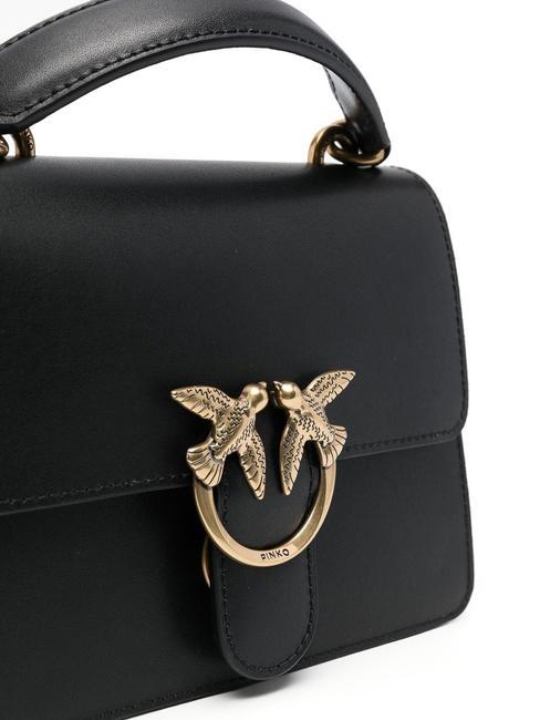 MINI LOVE BAG Sac avec poignée noir-or antique - Sacs pour Femme