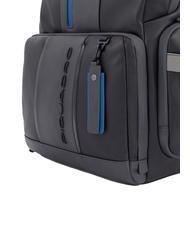 PIQUADRO Sac à dos URBAN FAST-CHECK, support PC 15,6 ", en cuir gris noir - Sacs à dos pour ordinateur portable - 4