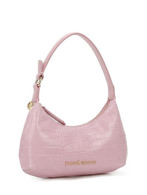 DILETTA Sac porté épaule imprimé croco rose - Sacs pour Femme