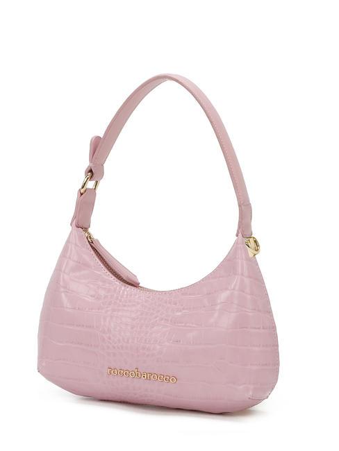 DILETTA Sac porté épaule imprimé croco rose - Sacs pour Femme