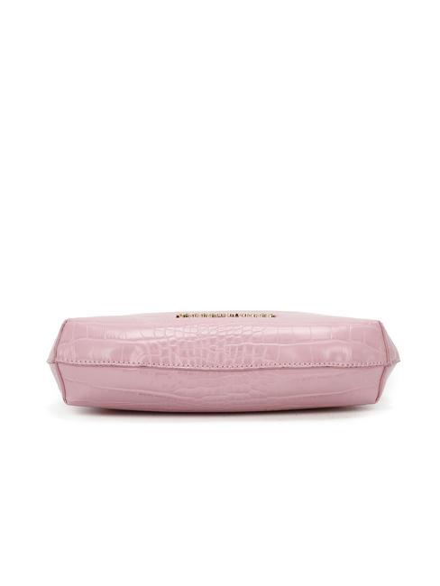 DILETTA Sac porté épaule imprimé croco rose - Sacs pour Femme