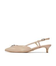GUESS JESSON Escarpins à bride arrière en cuir taupe - Chaussures Femme - 3