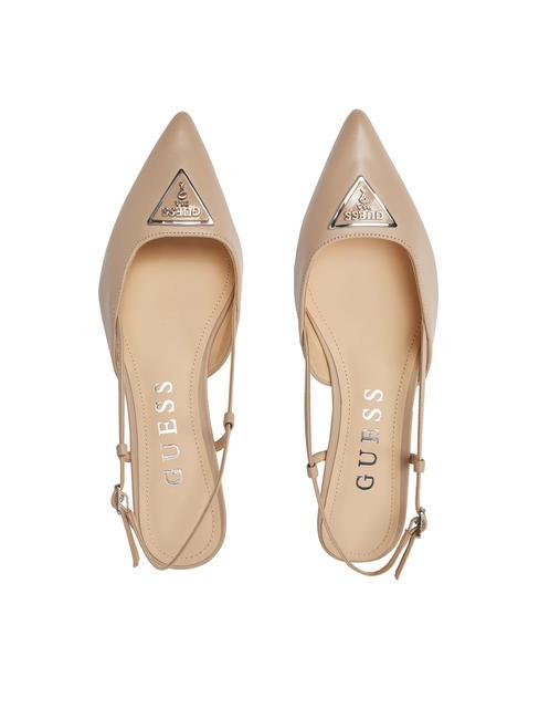 JESSON Escarpins à bride arrière en cuir taupe - Chaussures Femme