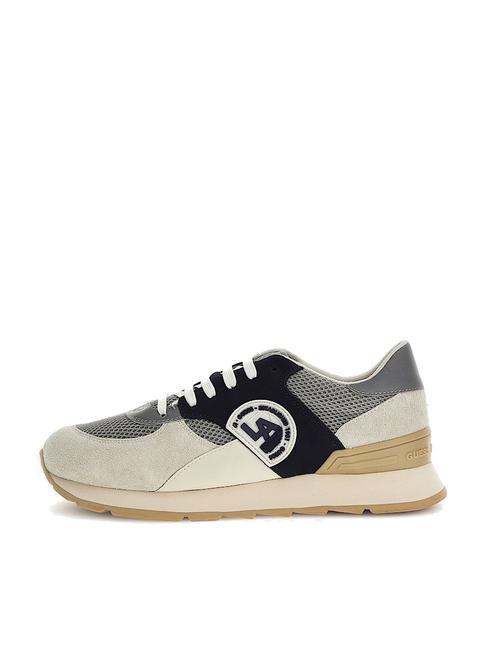FANO Baskets beige bleu orange - Chaussures Homme