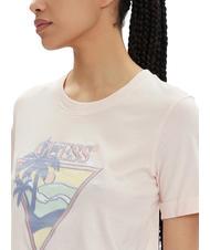 GUESS BEACH TRIANGLE T-shirt en cotton je veux &ecirc;tre rose - T-shirt - 3