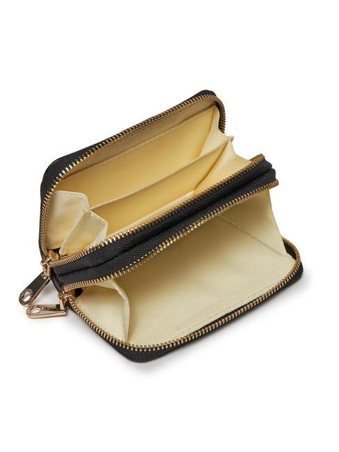 DOUBLE ZIP portefeuille imprim&eacute; Saffiano NOIR - Portefeuilles Femme