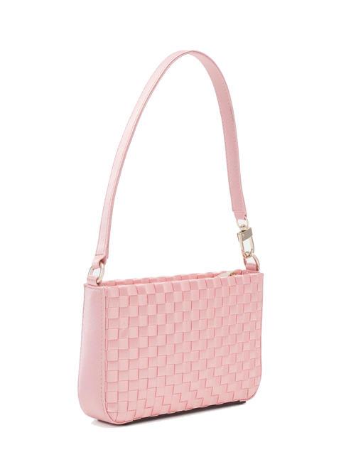 TWILLER Mini sac &agrave; bandouli&egrave;re tiss&eacute; rose p&acirc;le - Sacs pour Femme