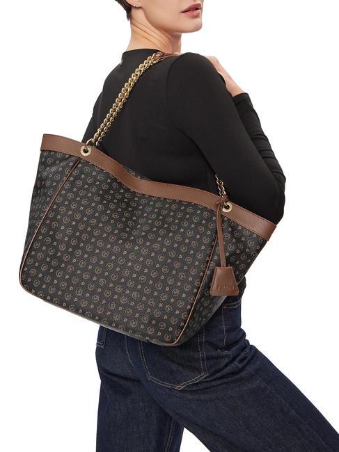 HERITAGE Sac bandouli&egrave;re, transformable brun noir - Sacs pour Femme