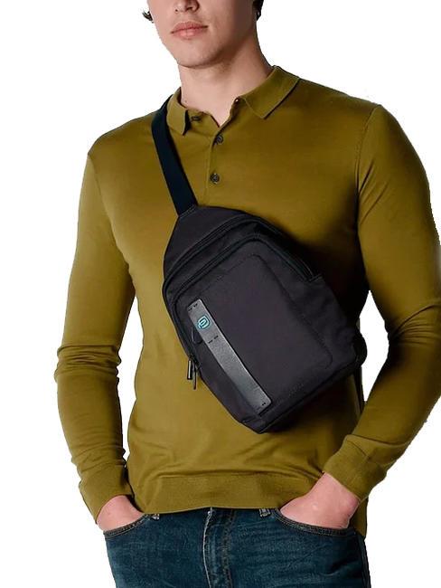 P16 Sac à dos à une épaule chevron noir - Sacs à dos pour ordinateur portable