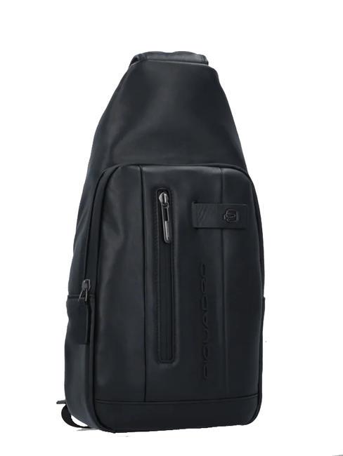 URBAN Sac bandoulière en cuir noir - Sacs à dos pour ordinateur portable
