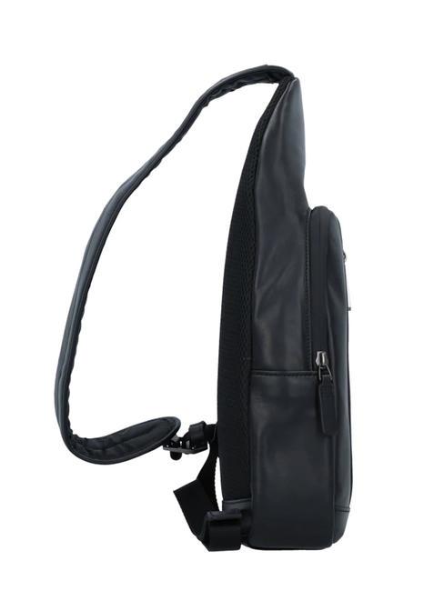 URBAN Sac bandoulière en cuir noir - Sacs à dos pour ordinateur portable