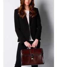 PIQUADRO BLUE SQUARE  Sac de docteur en cuir acajou - Porte Documents Travail - 4