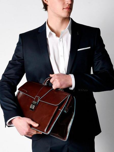 BLUE SQUARE  Sac de docteur en cuir acajou - Porte Documents Travail