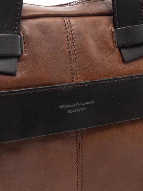 CAMPIONARIO - PYRAMID Mallette en cuir, support pc 15" MARRON - Porte Documents Travail