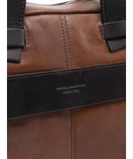 PIQUADRO CAMPIONARIO - PYRAMID Mallette en cuir, support pc 15" MARRON - Porte Documents Travail - 4