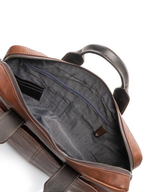 CAMPIONARIO - PYRAMID Mallette en cuir, support pc 15" MARRON - Porte Documents Travail