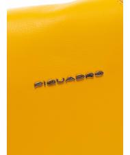 PIQUADRO CAMPIONARIO - MUSE Sac &agrave; bandouli&egrave;re en cuir avec bandouli&egrave;re jaune - Sacs pour Femme - 3