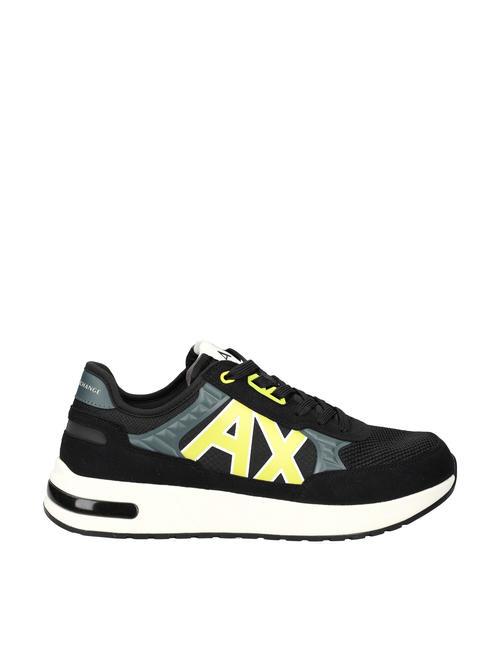 DUSSELDORF Baskets Homme noir + gris + jaune - Chaussures Homme