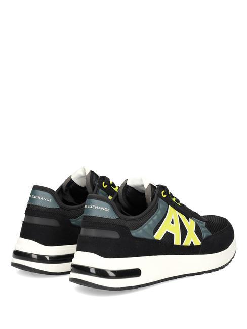 DUSSELDORF Baskets Homme noir + gris + jaune - Chaussures Homme